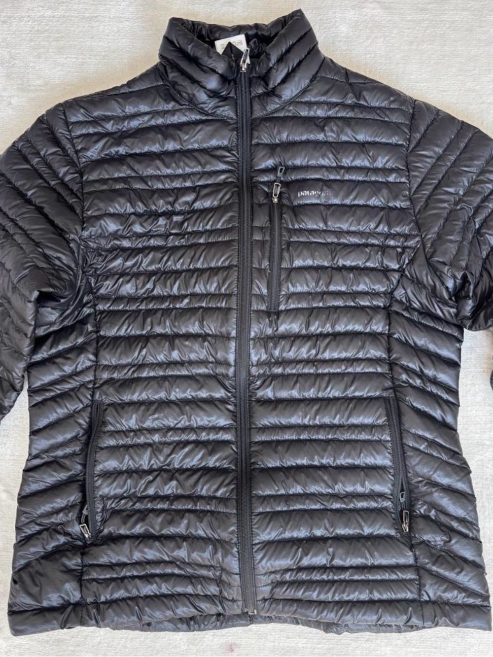Patagonia Ultralight Down Jacket Womens Medium Black Puffer Jacket Goose Down